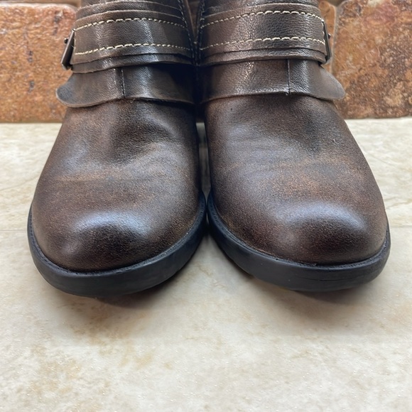 Earth Women’s Boots Shoes Montana Sandstone Zipper Heels Leather Brown Size 9 B - Picture 3 of 16